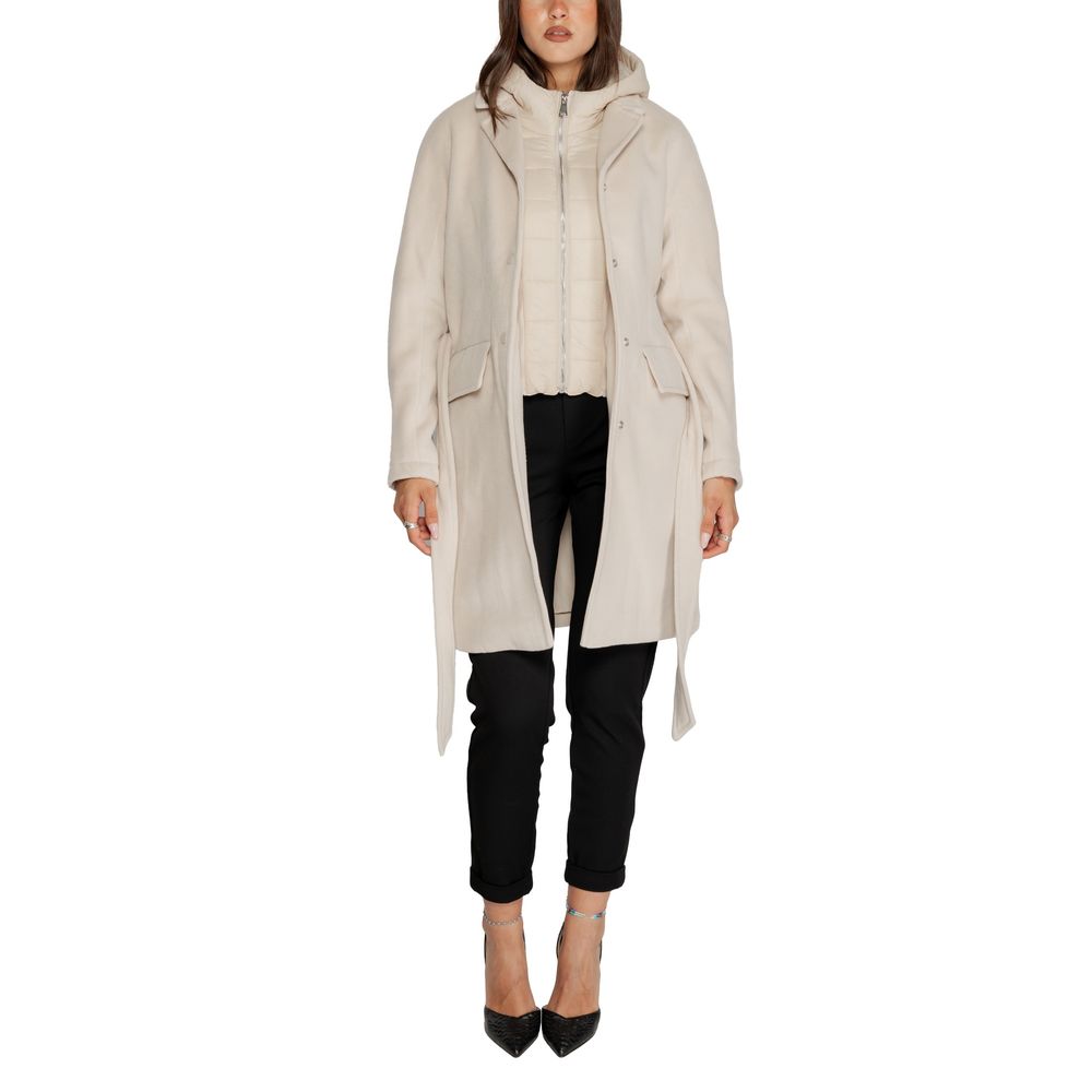 Cleré Beigefarbener Polyester-Mantel